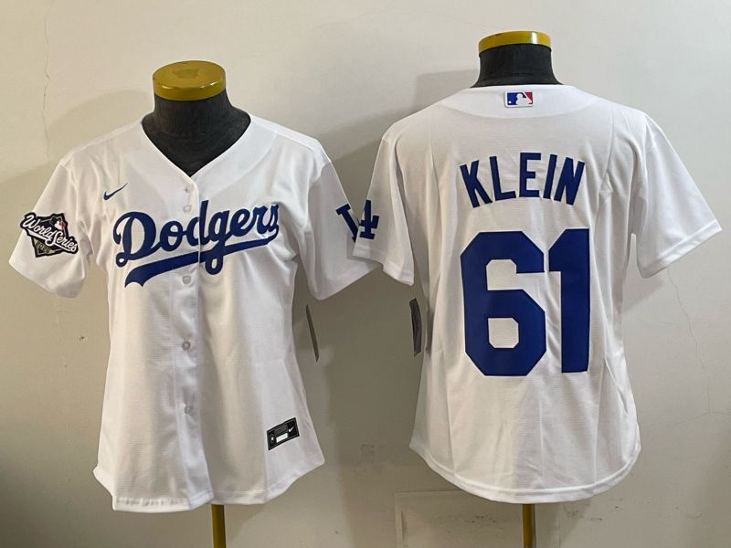 Women 2025 Nike Toronto Blue Jays #61 Klein White Game MLB Jersey 09